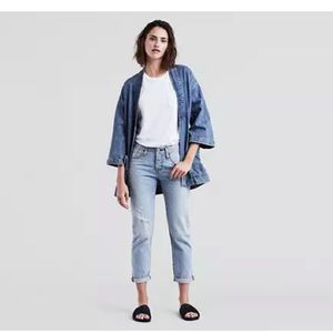 Levi's NWT Womens 501 Custom Taper fit Light Stonewash Denim Jeans size 29x26